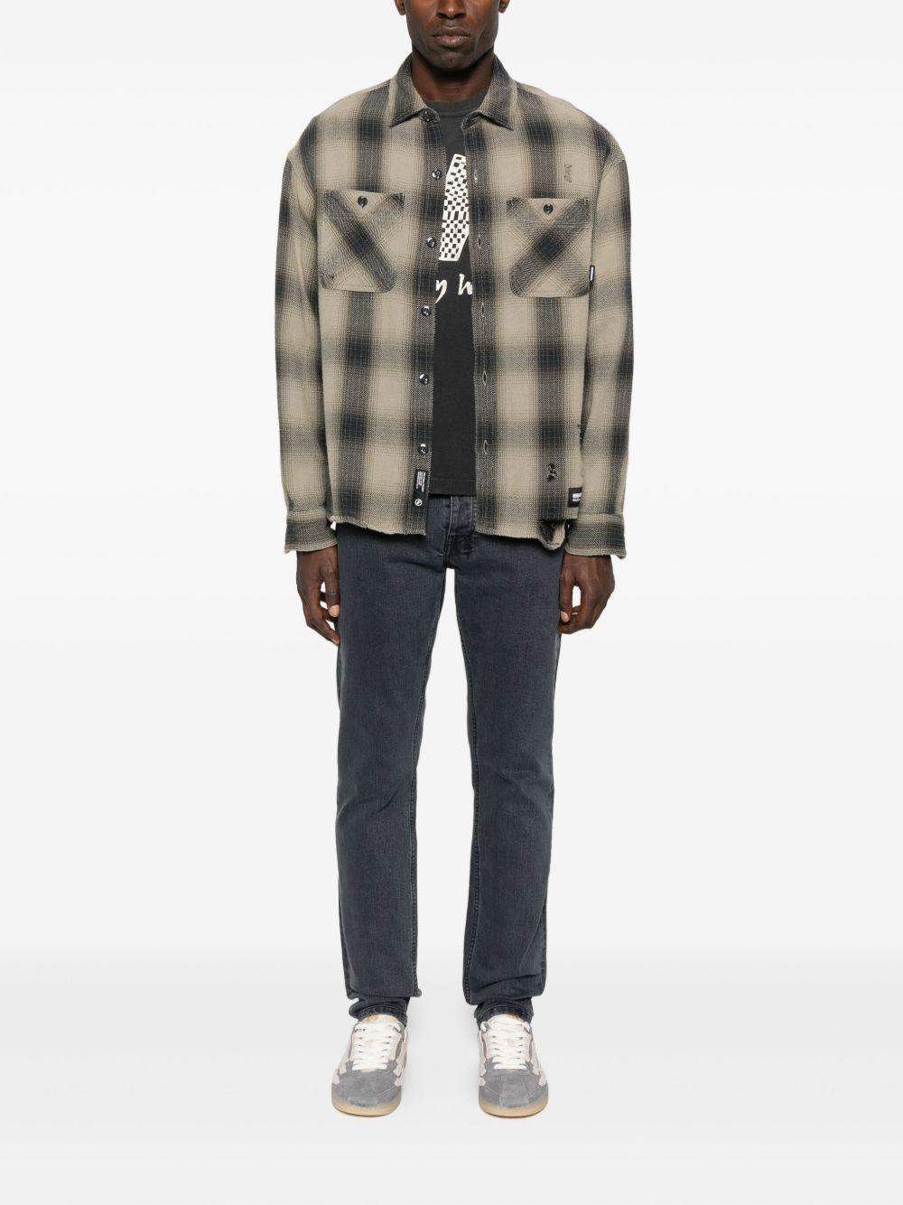 Jeans dritti con patch a bottoni in blu Ksubi - uomo 