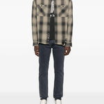 Jeans dritti con patch a bottoni in blu Ksubi - uomo 