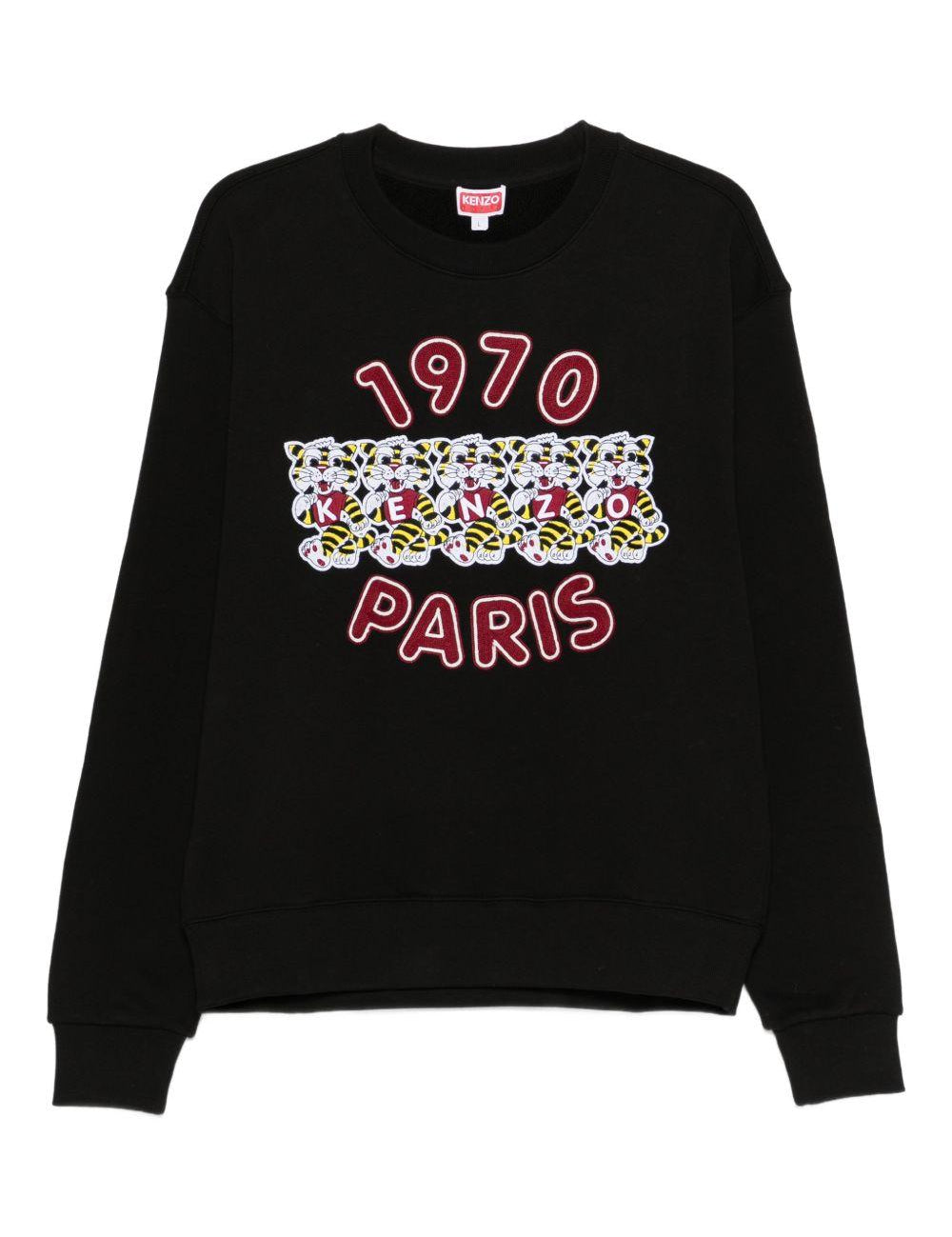 Felpa con ricamo in nero Kenzo - uomo 