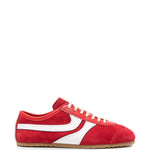 Sneakers a pannelli in pelle in rosso 