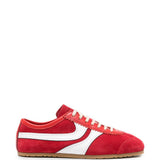 Sneakers a pannelli in pelle in rosso 