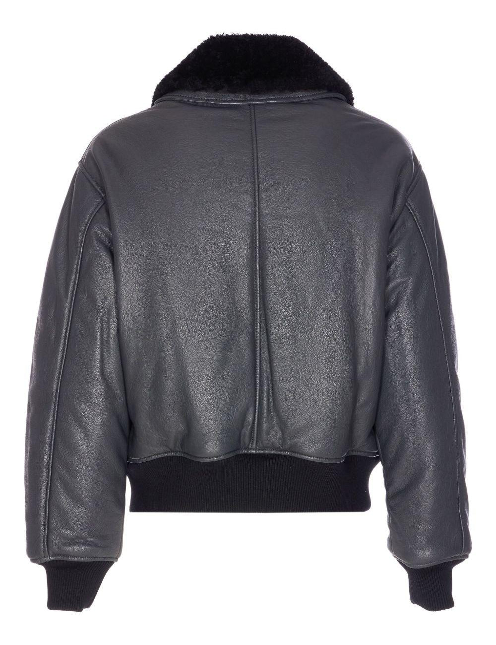 Giacca bomber in pelle in grigio Ami paris - uomo 