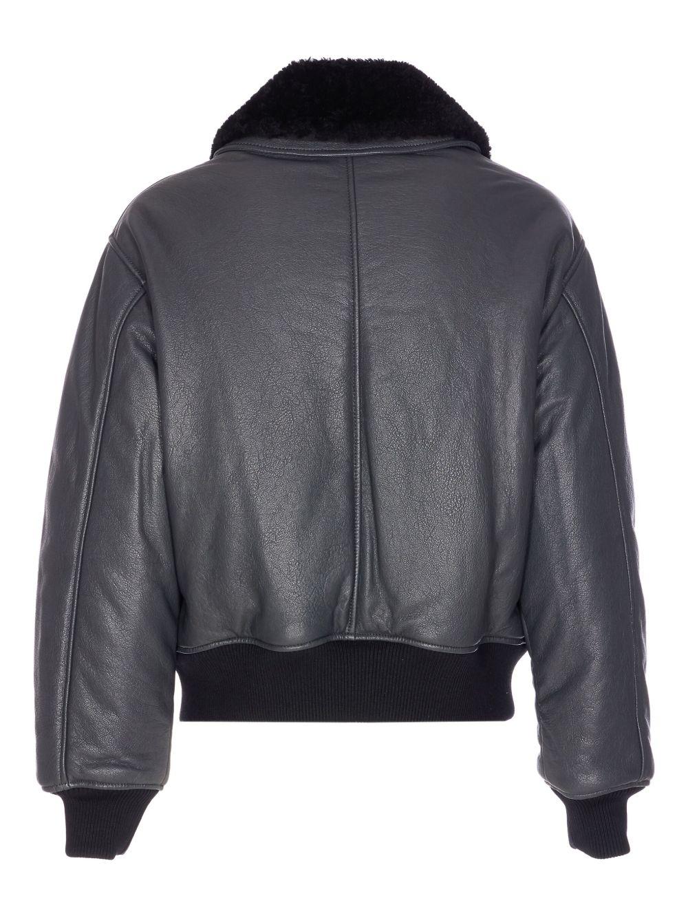 Giacca bomber in pelle in grigio Ami paris - uomo 