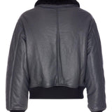 Giacca bomber in pelle in grigio Ami paris - uomo 
