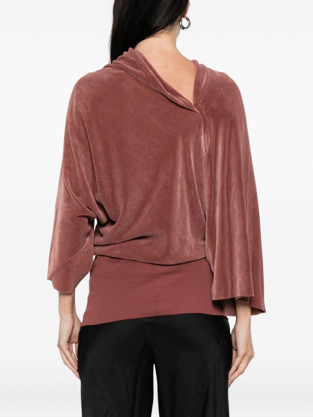 Top drappeggiato effetto velluto in rosa Rick owens - donna 