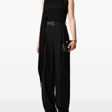 Top Lavalliere con foulard in nero 