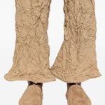 Pantaloni plissettati in beige gongdid design - donna 