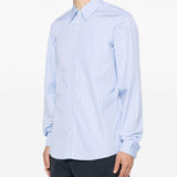 Camicia a righe corbino in celeste 