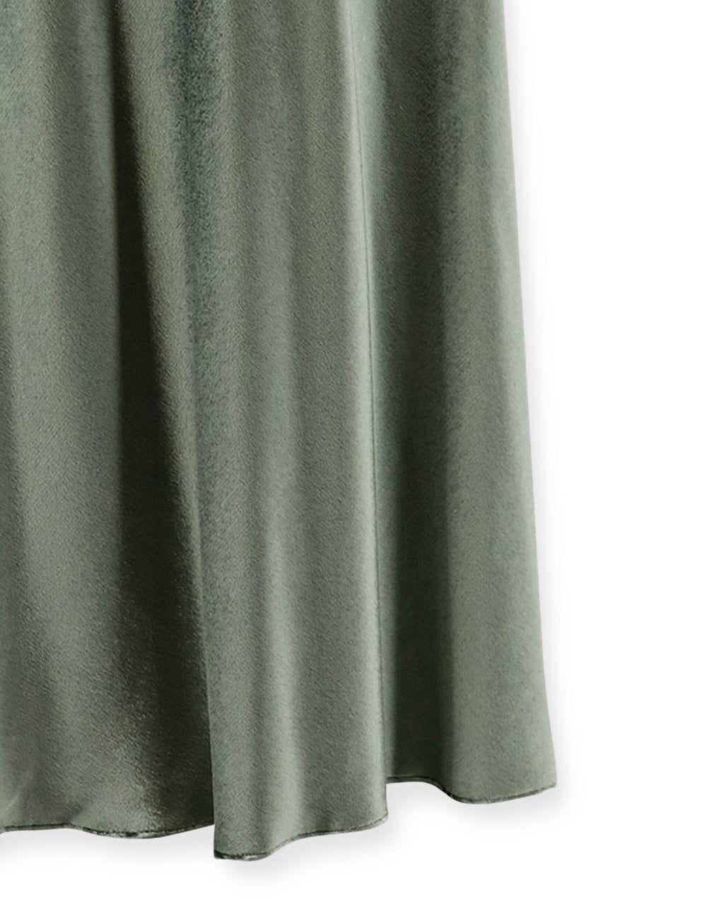 Gonna midi in satin verde Alberta Ferretti - donna 