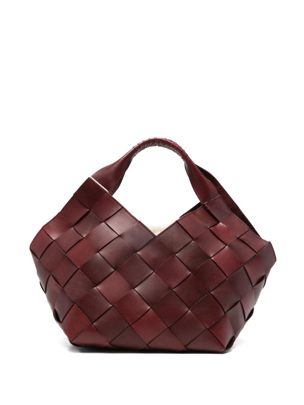 Borsa in pelle intrecciata botteghe in bordeaux Dragon diffusion - donna 