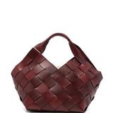 Borsa in pelle intrecciata botteghe in bordeaux Dragon diffusion - donna 