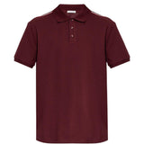 Polo con dettaglio a righe in piquet in rosso Moncler - uomo 