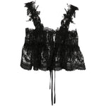 Top in pizzo con motivo floreale in nero Maurizio - donna 