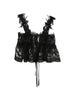 Top in pizzo con motivo floreale in nero Maurizio - donna