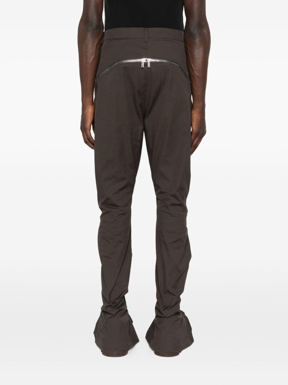 Pantaloni con zip in marrone Rick owens - uomo 