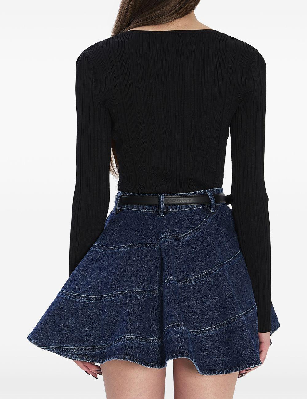 Top con bottoni in pizzo in nero Self-portrait - donna 