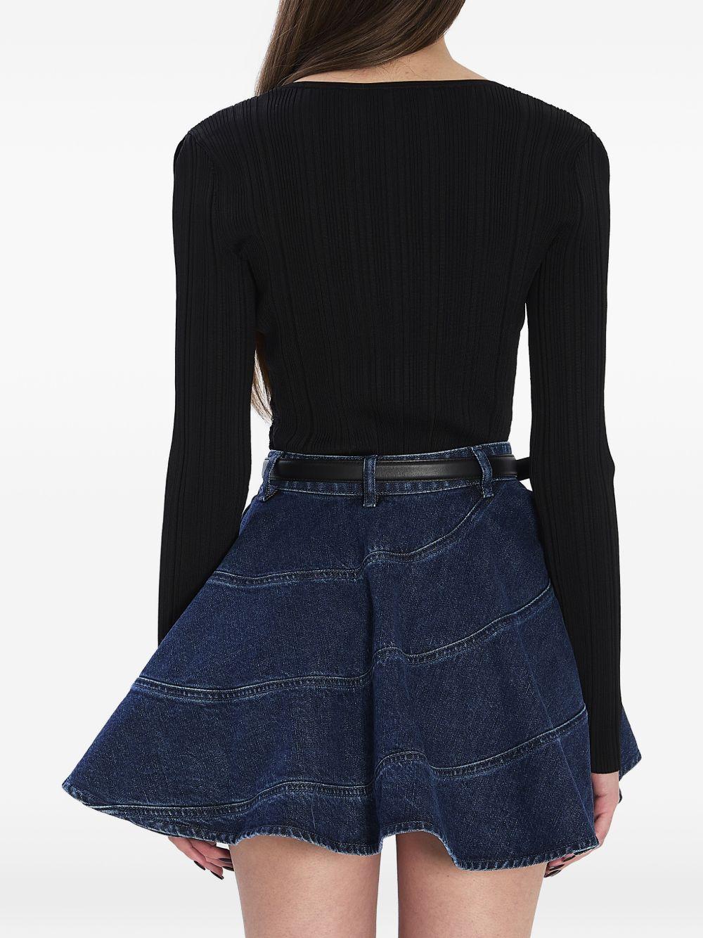 Top con bottoni in pizzo in nero Self-portrait - donna 