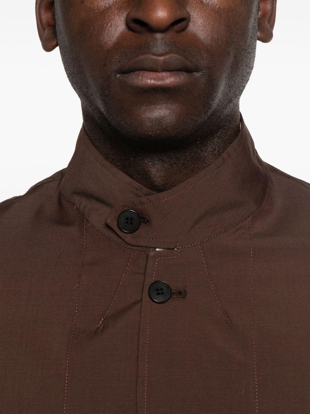 Giacca-camicia con tasche in marrone Grayed - uomo 