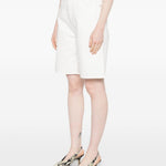 Shorts con taschei in bianco Loulou de saison - donna 