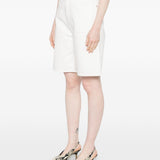 Shorts con taschei in bianco Loulou de saison - donna 