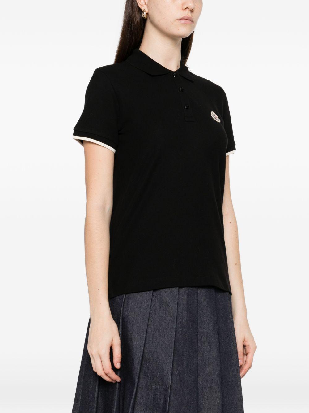 Polo a maniche corte in nero Moncler - donna 