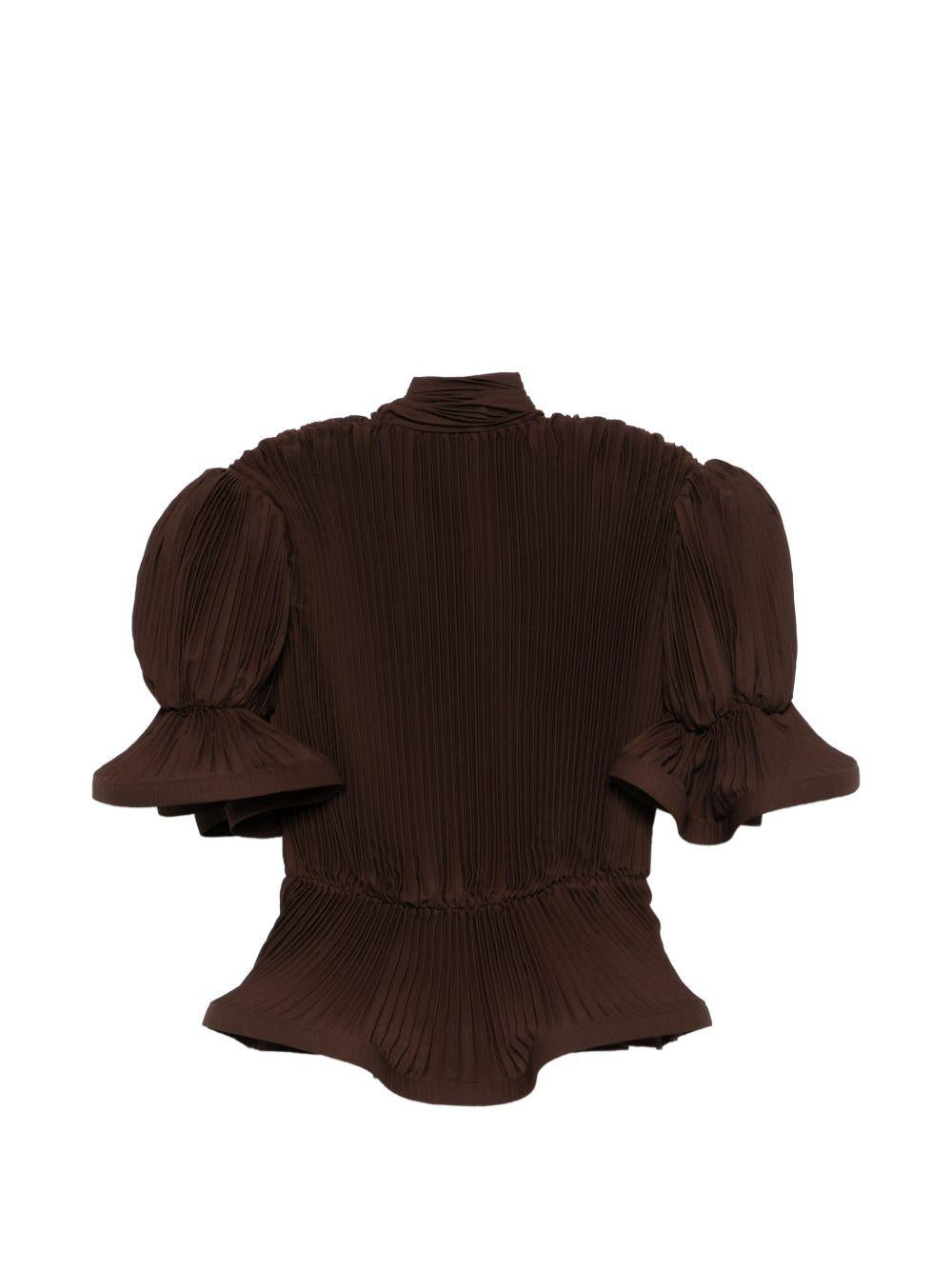 Top con ruches in marrone Rowen rose - donna 