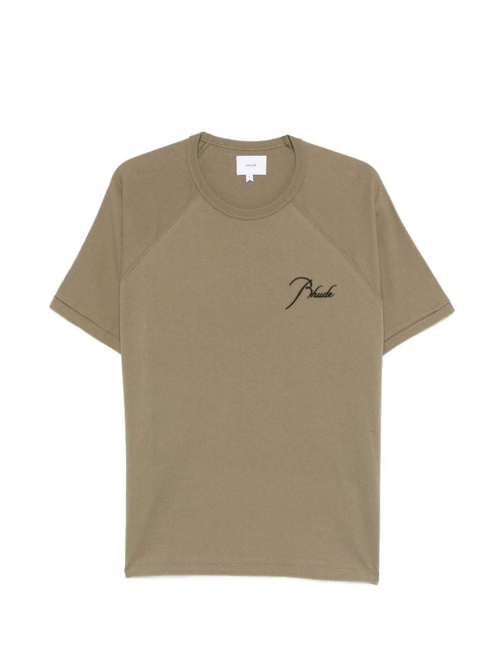 T-shirt a maniche corte in verde Rhude - uomo 