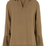 Blusa in cady di seta stretch dover in marone Maxmara - donna 