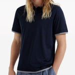 Polo a strati in blu Brunello cucinelli - uomo 