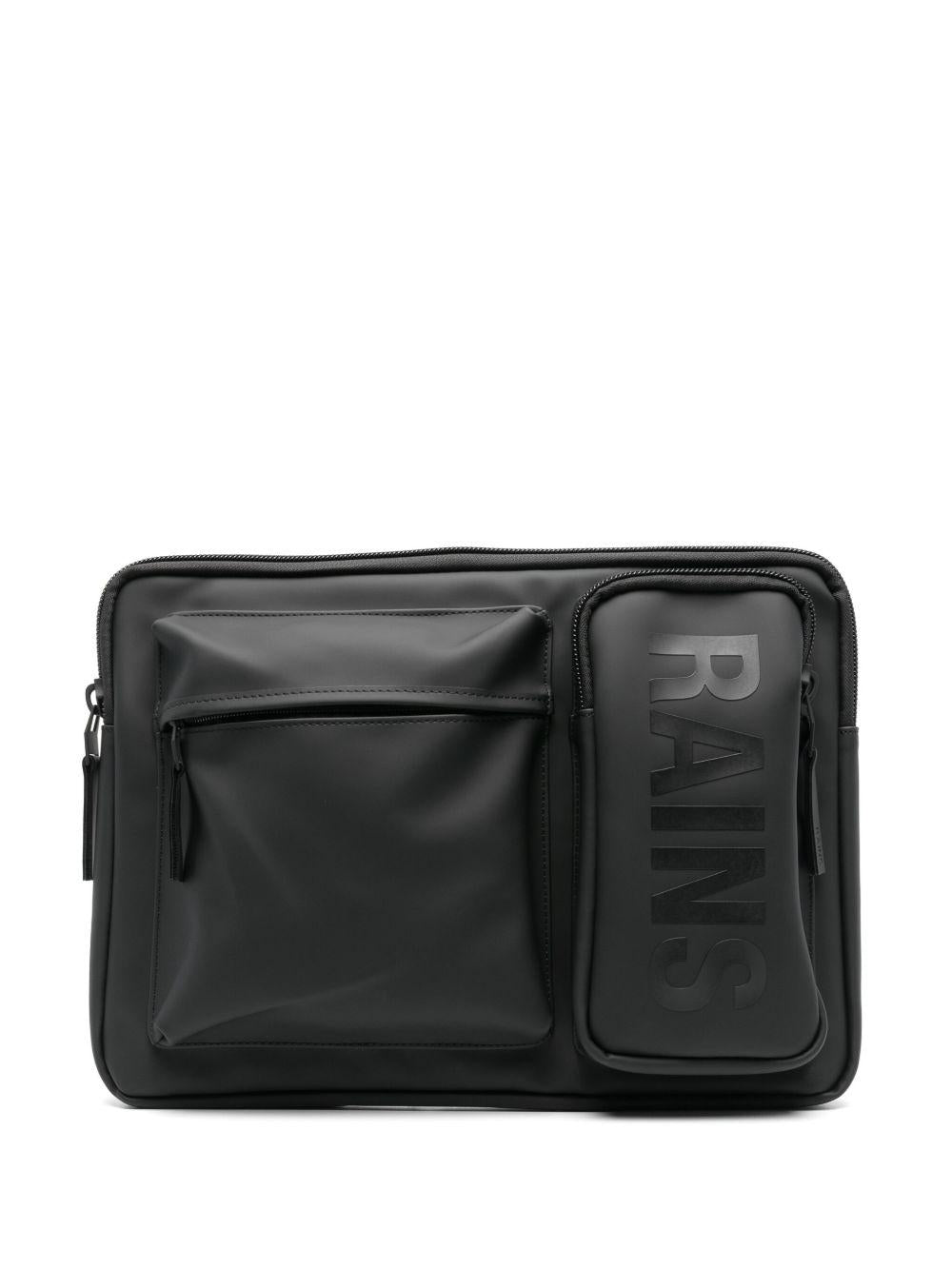 Borsa porta pc Texel in nero Rains - uomo 