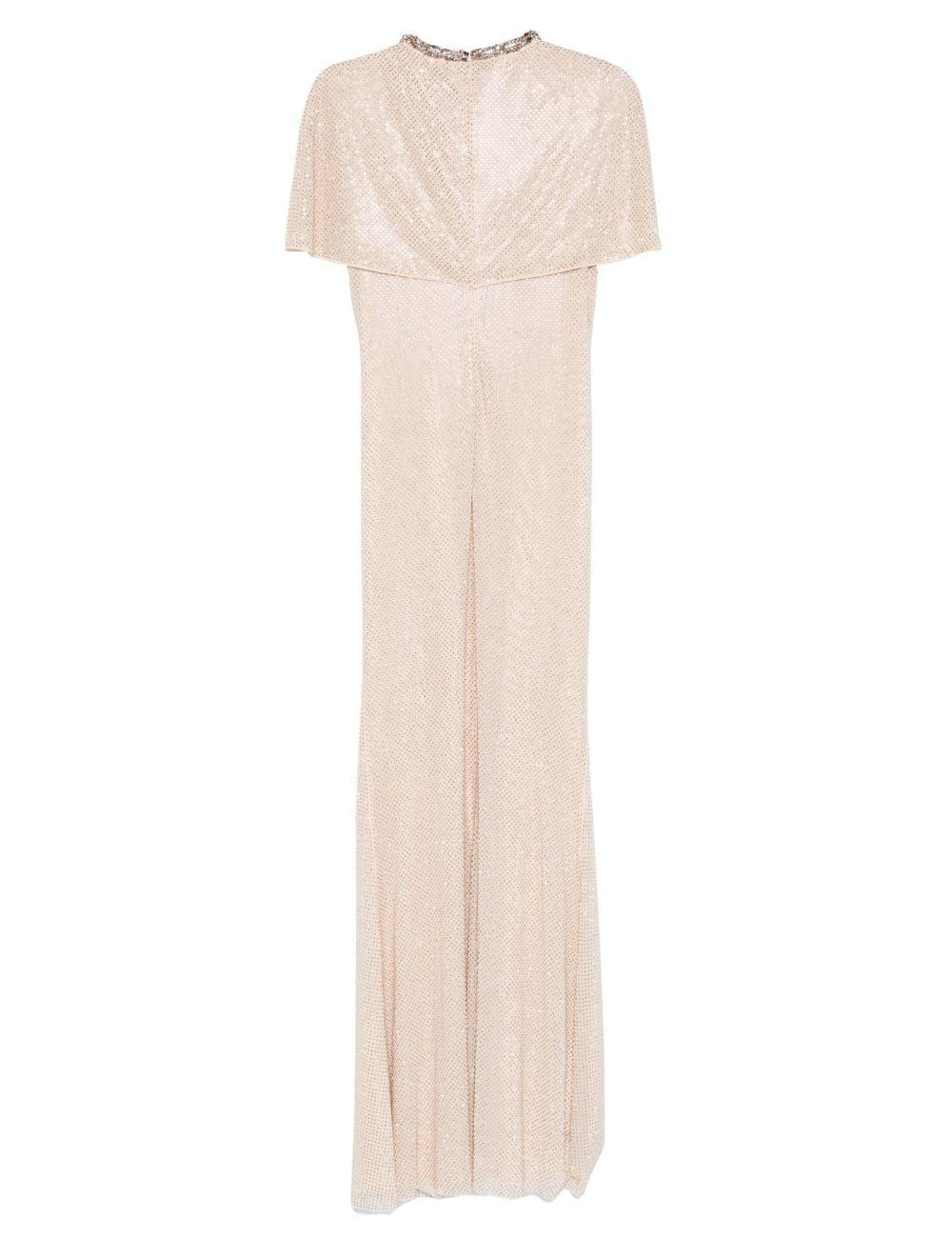 Abito lungo drappeggato con decorazione in beige Self-Portrait - donna 