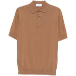 Polo a maniche corte con bottoni in marrone Lardini - uomo 