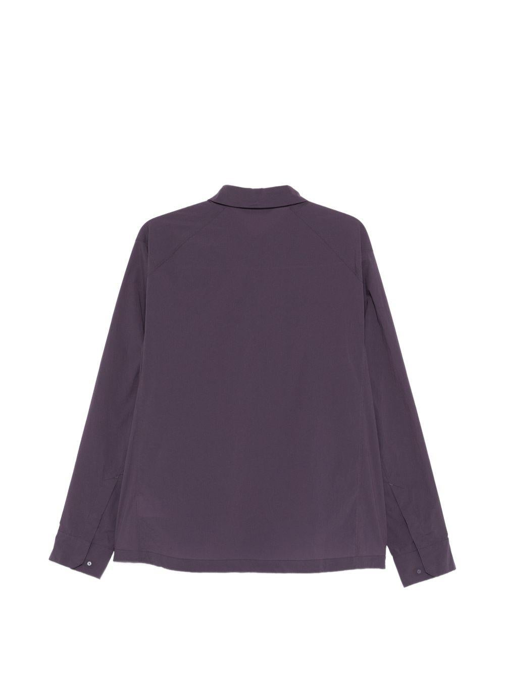 Giacca camicia con tasca con zip e logo ricamato in viola Arc'teryx - uomo 
