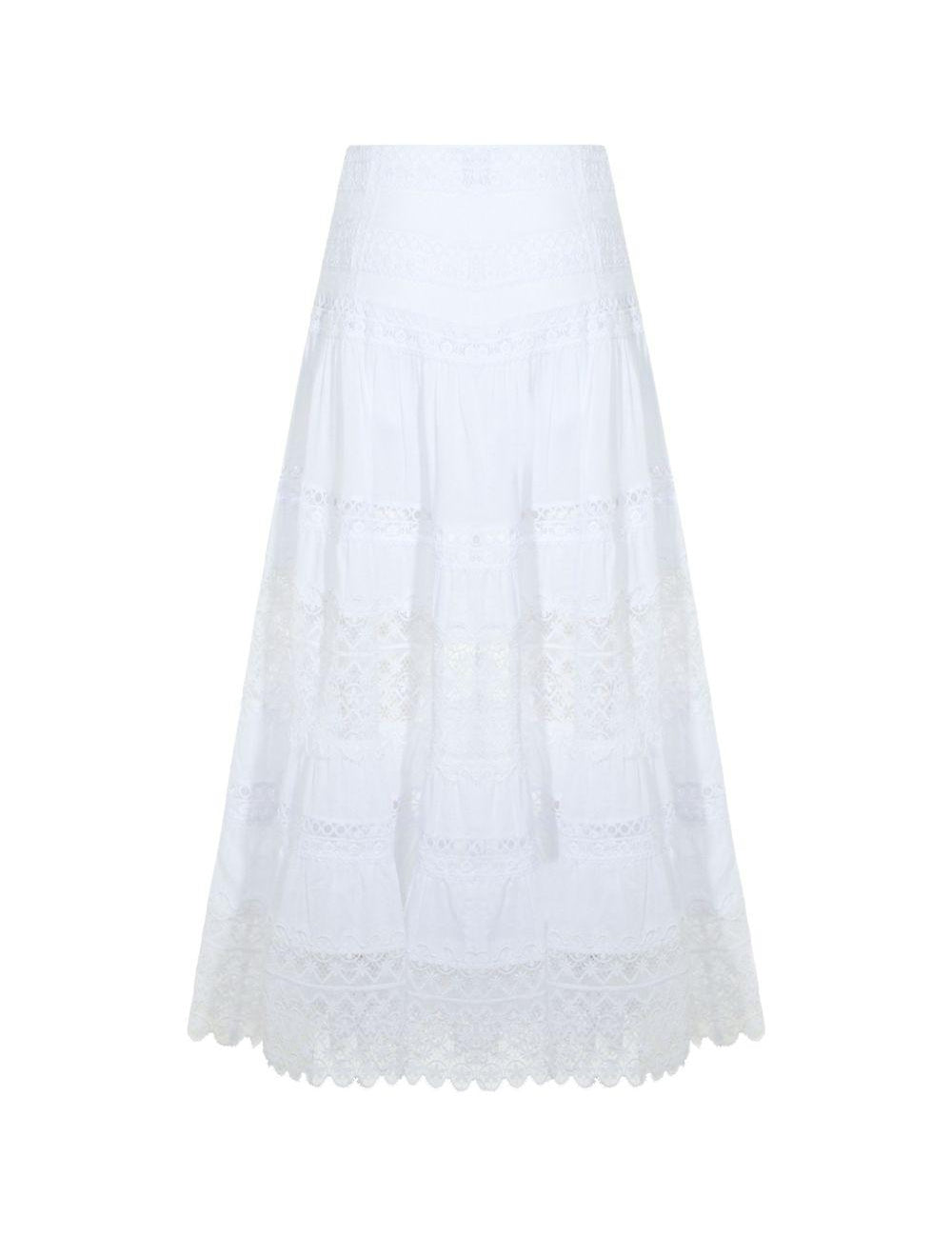 Gonna a balze con dettagli in pizzo Serza in bianco Charo ruiz ibiza 1989 - donna 