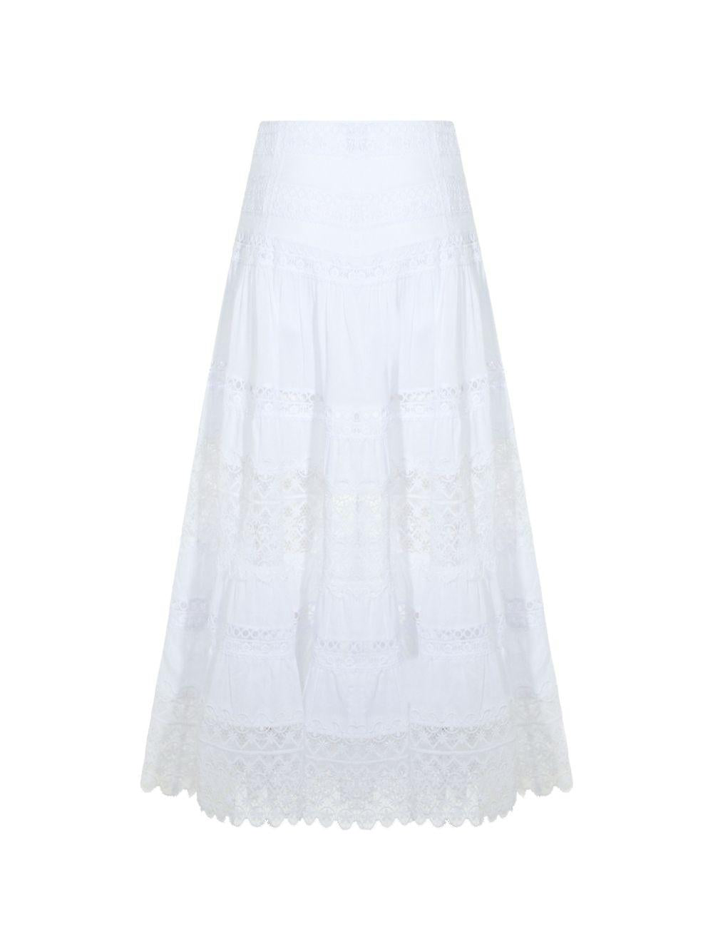Gonna a balze con dettagli in pizzo Serza in bianco Charo ruiz ibiza 1989 - donna 