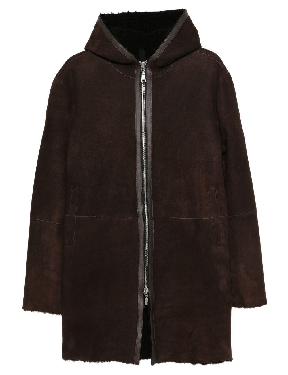 Cappotto con zip e cappuccio in marrone Tagliatore - uomo 