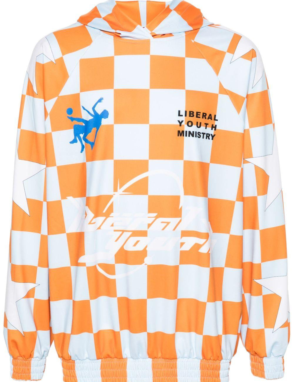 Felpa con stampa grafica in arancione - uomo 