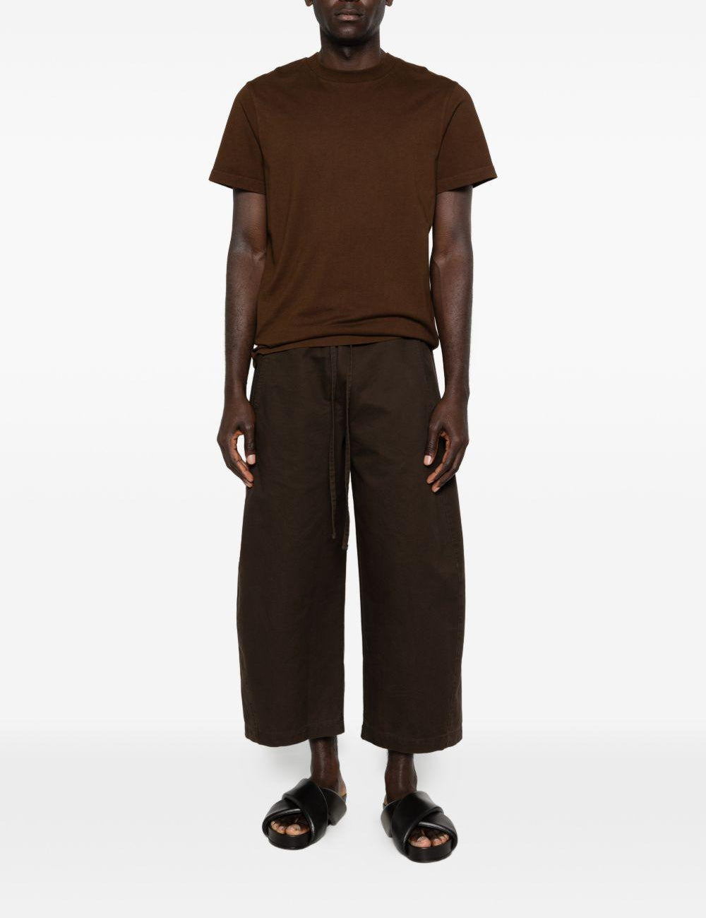 T-shirt girocollo in marrone Entire studios - unisex 