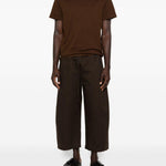 T-shirt girocollo in marrone Entire studios - unisex 