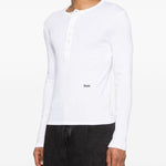 T-shirt a maniche lunghe con bottoni in bianco Rhude - uomo 