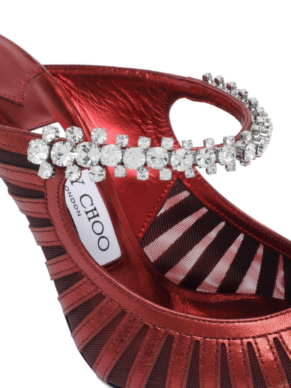 Mules Bing metallizzata e mesh in rosso Jimmy choo - donna 