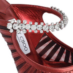 Mules Bing metallizzata e mesh in rosso Jimmy choo - donna 