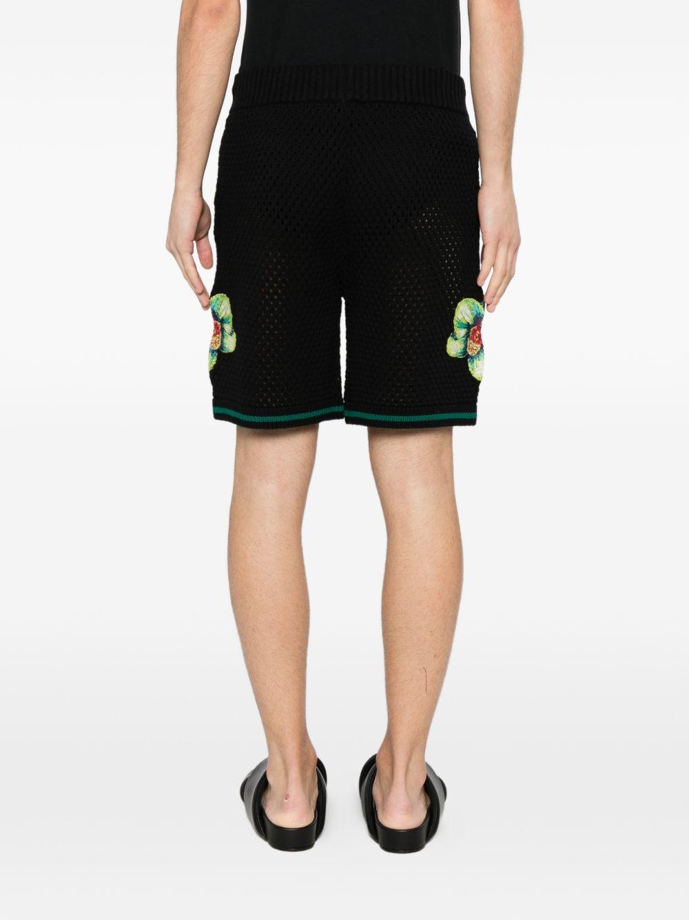 Shorts con dettagli floreali in nero Casablanca - uomo 