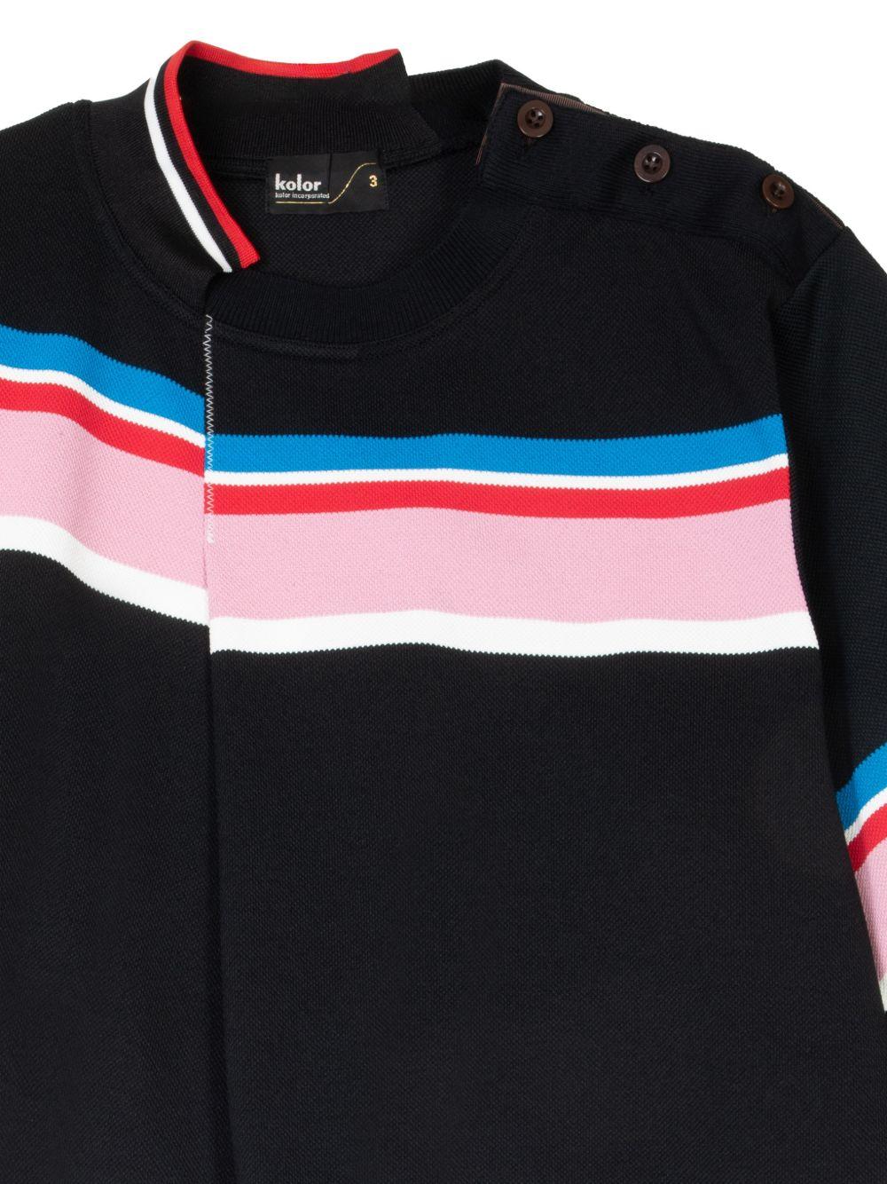 T-shirt a righe in nero Kolor - uomo 