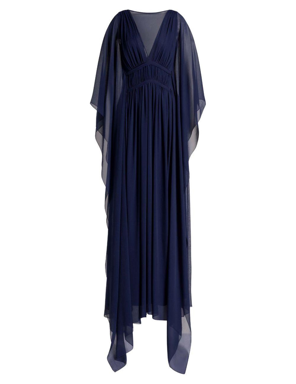 Abito lungo con scollo a V in blu Alberta ferretti - donna 