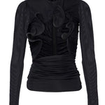Top Hollow Venus in mesh con cut-out in nero Christopher esber - donna 