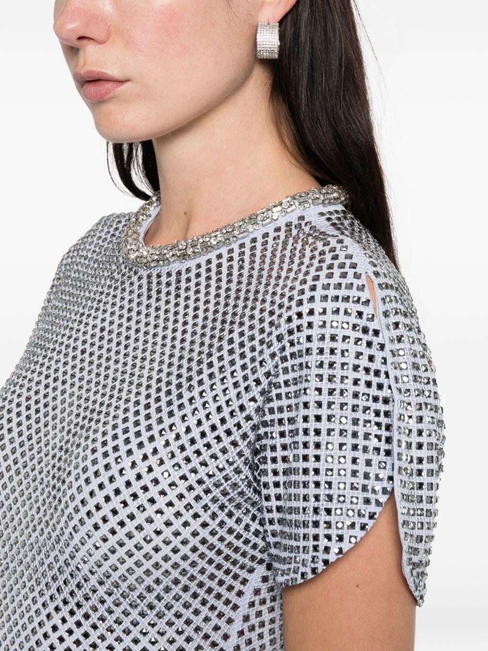 Abito midi con strass in azzurro Self-Portrait - donna 