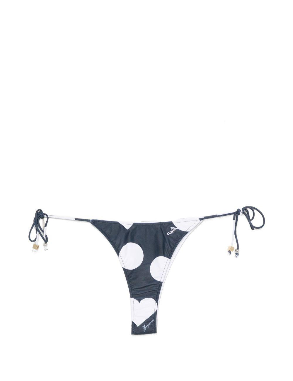 Slip bikini triangle in bianco e blu Jacquemus - donna 