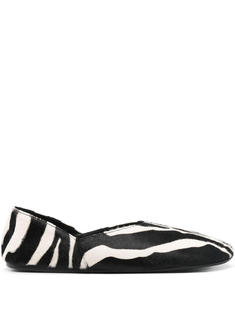 Ballerine con stampa animalier jane in bainco e nero Khaite - donna 