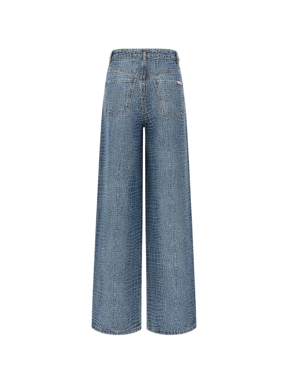 Jeans con effetto coccodrillo in blu Self-Portrait - donna 